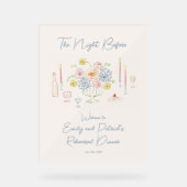 Met de hand getekend Whimsisch Oefenavondmaal Welk Acryl Bord (Voorkant)