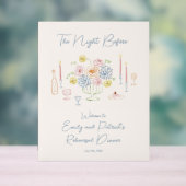 Met de hand getekend Whimsisch Oefenavondmaal Welk Acryl Bord (Neutraal)