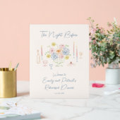 Met de hand getekend Whimsisch Oefenavondmaal Welk Acryl Bord (Huwelijk)