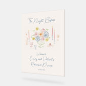 Met de hand getekend Whimsisch Oefenavondmaal Welk Acryl Bord (Hoek)