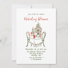 Met de hand getekend willekeurig kerstdinermenu kaart