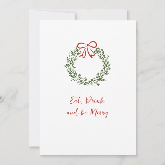 Met de hand getekend willekeurig kerstdinermenu kaart (Achterkant)