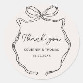 Met de hand getekend wimpel 'dank je' label (Voorkant)