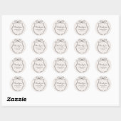 Met de hand getekend wuftig lint bedanklabel ronde sticker (Vel)