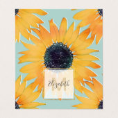 met de hand getekend Yellow Sunflower Pattern Visitekaartje (Buitenkant ongevouwen)