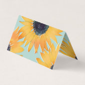  met de hand getekend Yellow Sunflower Pattern Visitekaartje (Achterkant)