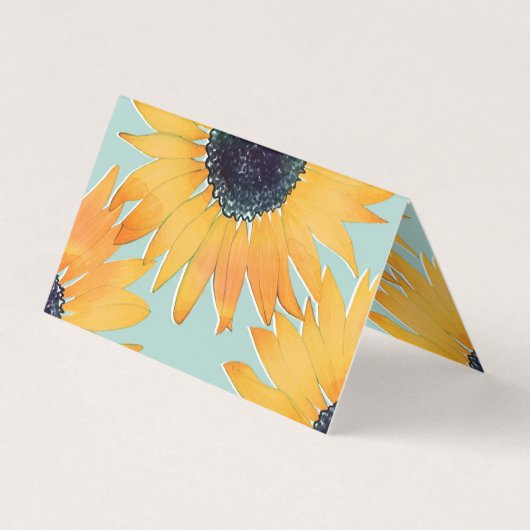  met de hand getekend Yellow Sunflower Pattern Visitekaartje (Achterkant)