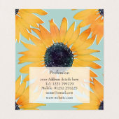  met de hand getekend Yellow Sunflower Pattern Visitekaartje (Binnenkant ongevouwen)