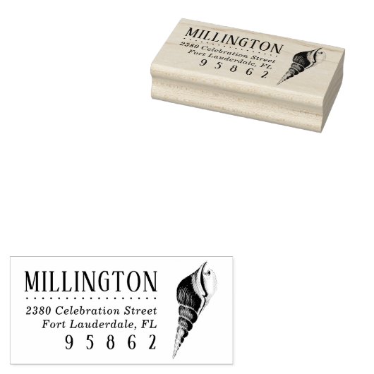  met de hand getekend Zee Shell Retouradres Rubberstempel (Gestempeld)