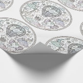 Met de hand getekend Zentangle Mandala patroon inp Cadeaupapier (Hoek)