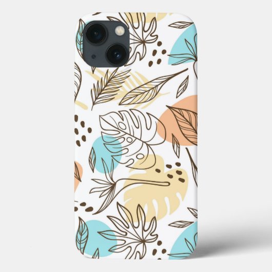 Met de hand getekend zomertropisch patroon Case-Mate iPhone case (Achterkant)