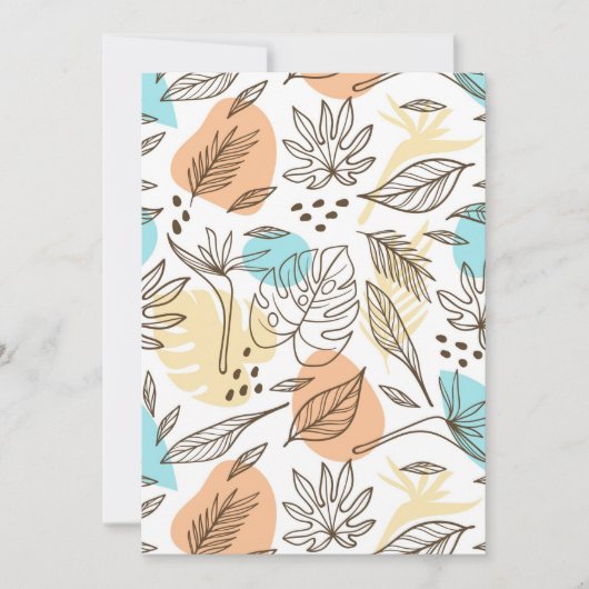 Met de hand getekend zomertropisch patroon kaart (Voorkant)