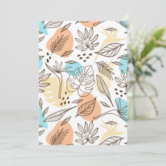 Met de hand getekend zomertropisch patroon kaart (Staand voorkant)
