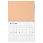 Met de hand getekend zomertropisch patroon kalender (Feb 2027)