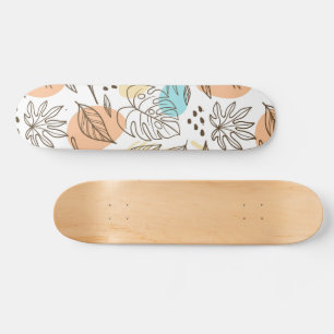 Met de hand getekend zomertropisch patroon persoonlijk skateboard