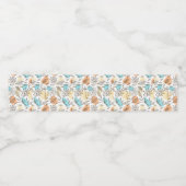 Met de hand getekend zomertropisch patroon waterfles etiket (Enkel label)