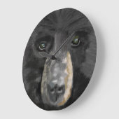 Met de hand getekend zwart beer afbeelding. grote klok (Hoek)