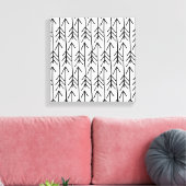 Met de hand getekend zwart wit geometrisch Chevron Canvas Afdruk (Insitu (Woonkamer))
