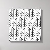 Met de hand getekend zwart wit geometrisch Chevron Canvas Afdruk (Voorkant)