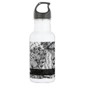 Met de hand getekend zwart-wit-modderpatroon Art Z Waterfles (Voorkant)