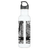 Met de hand getekend zwart-wit-modderpatroon Art Z Waterfles (Achterkant)