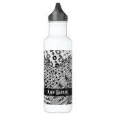 Met de hand getekend zwart-wit-modderpatroon Art Z Waterfles (Links)