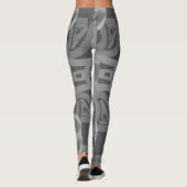 met de hand getekend zwart-wit patroon leggings (Achterkant)