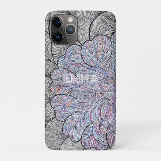 Met de hand getekende abstracte bloem iPhone-hoesj Case-Mate iPhone Case (Achterkant)