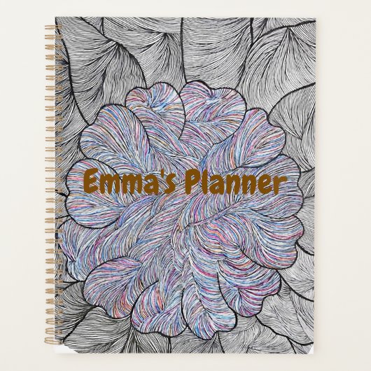 Met de Hand Getekende Abstracte Bloemendagplanner Planner (Voorkant)