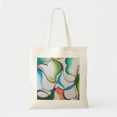 met de hand getekende abstracte canvas tas (Voorkant)