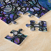 Met de Hand Getekende Abstracte Cirkels, Blauw, Pa Legpuzzel (Zijkant)