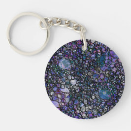 Met de Hand Getekende Abstracte Cirkels, Blauw, Pa Sleutelhanger