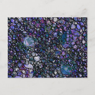Met de Hand Getekende Abstracte Cirkels, Blauwe, P Briefkaart