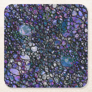 Met de Hand Getekende Abstracte Cirkels, Blauwe, P Kartonnen Onderzetters