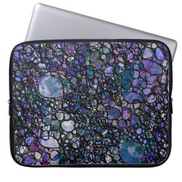 Met de Hand Getekende Abstracte Cirkels, Blauwe, P Laptop Sleeve