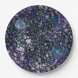 Met de Hand Getekende Abstracte Cirkels, Blauwe, P Papieren Bordje
