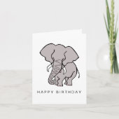 Met de hand getekende Afrikaanse OLIFANT - Wilde d Kaart (Voorkant)