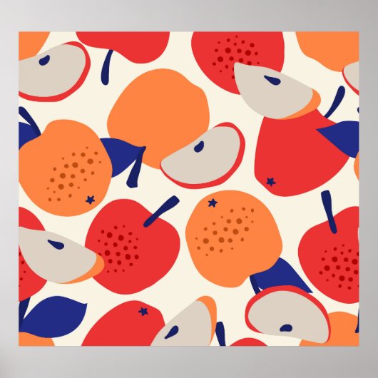 Met de hand getekende appels: trendy naadloos. poster (Voorkant)