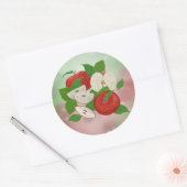 Met de Hand Getekende Appelstickers – Rustic Moder Ronde Sticker (Envelop)