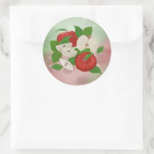 Met de Hand Getekende Appelstickers – Rustic Moder Ronde Sticker (Tas)