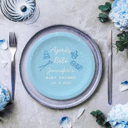 Met de hand getekende Après Bébé Custom Blue Boy B Papieren Bordje
