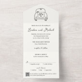 Met de Hand Getekende Auto Doodle QR Code Moderne All In One Uitnodiging (Binnen)