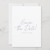 Met de Hand Getekende Azuurblauwe Bloementuin Whim Save The Date (Voorkant)