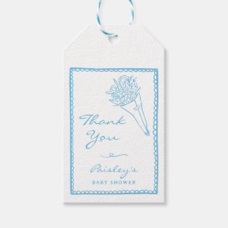 Met de Hand Getekende Baby in Bloom Boer Markt Bab Cadeaulabel