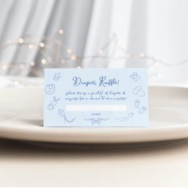 Met de Hand Getekende Baby Shower, Boog Jongen Lui Informatiekaartje