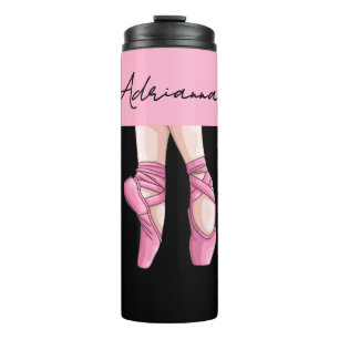 Met de Hand Getekende Ballet Point Schoenen Roze e Thermosbeker