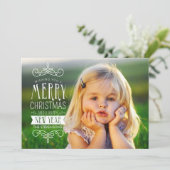 Met de hand getekende banner vakantie foto wenskaa feestdagenkaart (Staand voorkant)