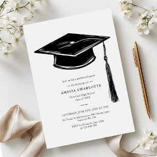 Met de hand getekende baret Elegant diploma-uitrei Kaart