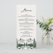 Met de Hand Getekende Berg Zomer Bruiloft Menu (Staand voorkant)
