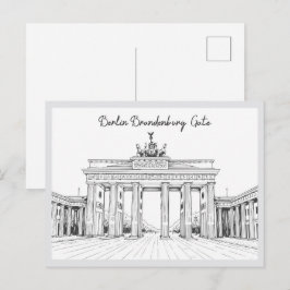 Met de hand getekende Berlijnse Brandenburgse Poor Briefkaart